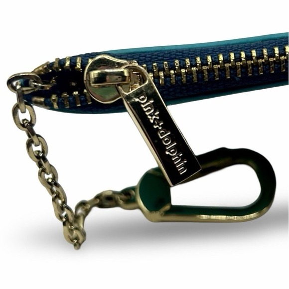 Pink Dolphin Nautical Theme Coin Pouch Luxe Designer Sailor Beach Coastal Travel - Picture 3 of 4